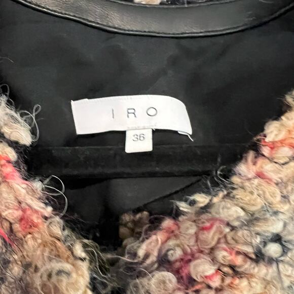 Iro Women's Jacket Blazer Loose Knit Wool Shaggy Multicolor Size 36 - Picture 4 of 10